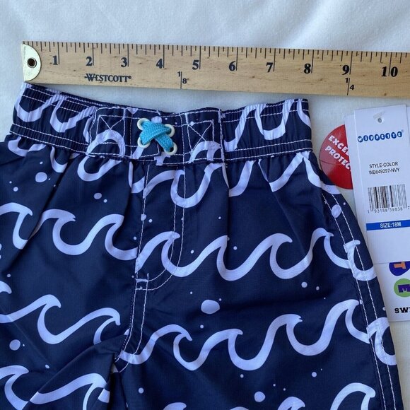 Wippette Bundle of 2 Drawstring Swim Trunks Shorts Boys Sizes 12M-18M Quick Dry - Picture 5 of 16